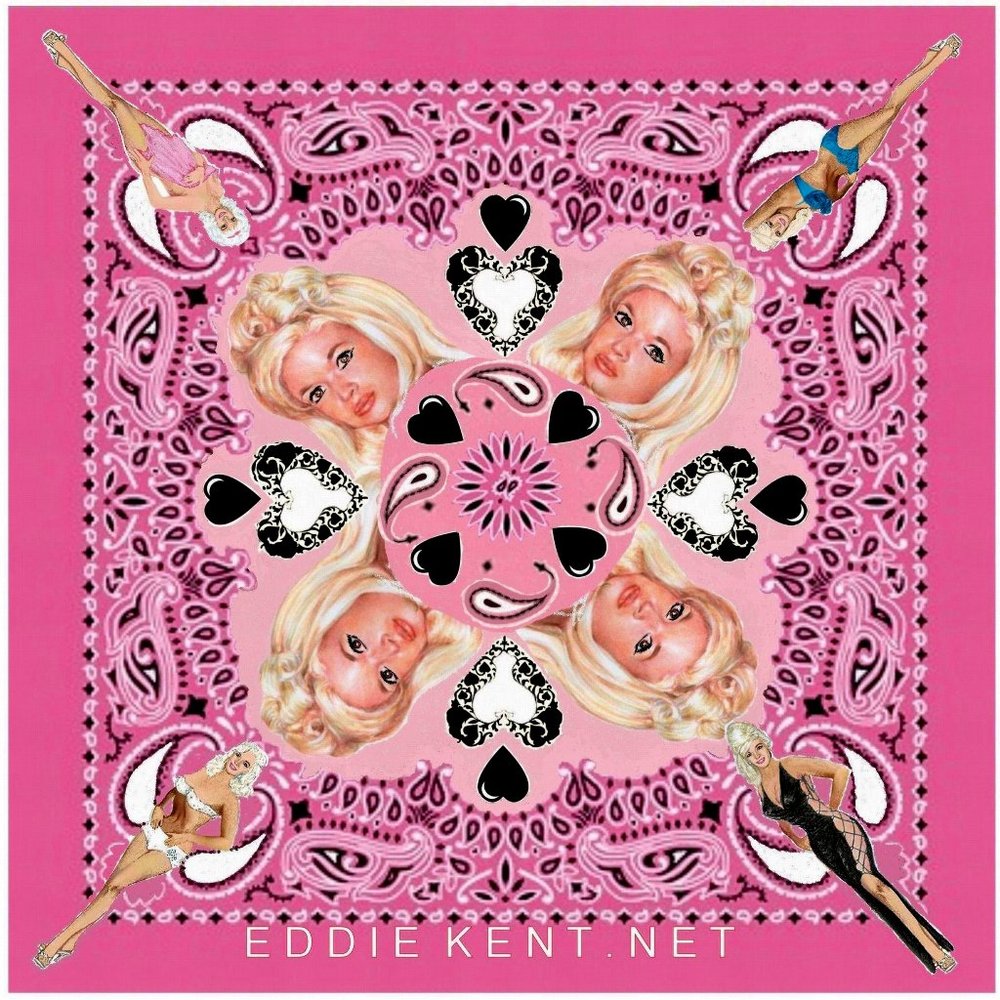 Jayne Mansfield print pink bandana